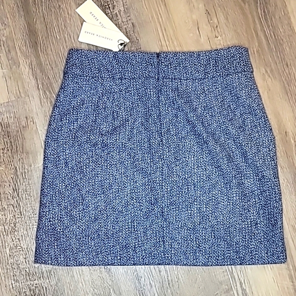 Veronica Beard Arezzo Tweed Silver Button Mini Skirt In Blue - Picture 5 of 5